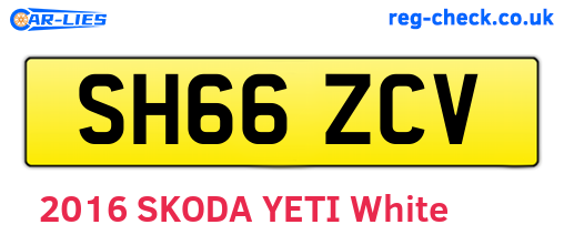 SH66ZCV are the vehicle registration plates.