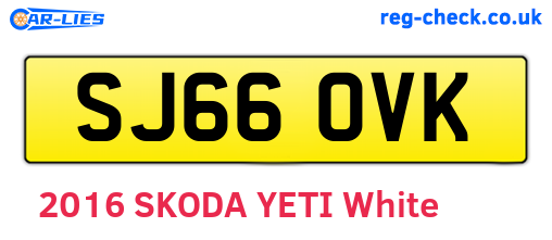 SJ66OVK are the vehicle registration plates.