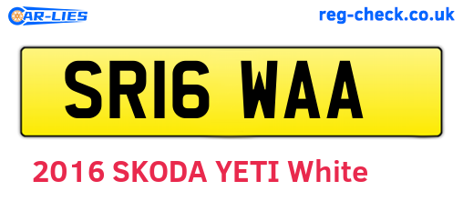 SR16WAA are the vehicle registration plates.