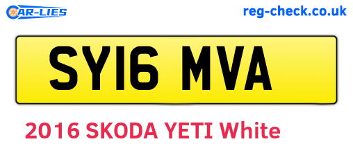 SY16MVA are the vehicle registration plates.