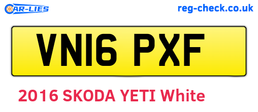 VN16PXF are the vehicle registration plates.