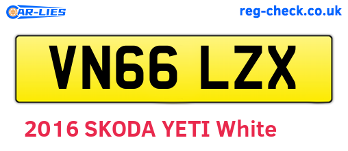 VN66LZX are the vehicle registration plates.