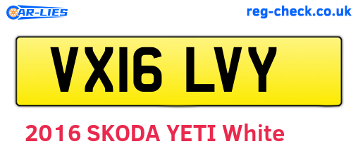 VX16LVY are the vehicle registration plates.