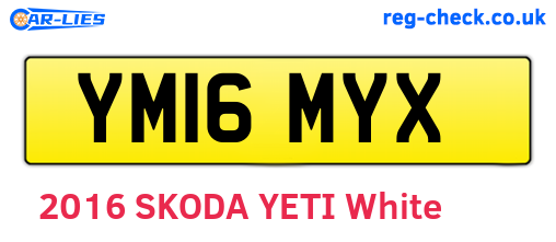 YM16MYX are the vehicle registration plates.
