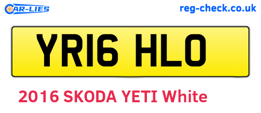YR16HLO are the vehicle registration plates.