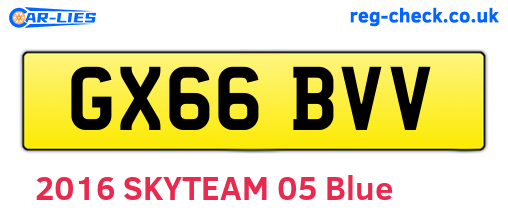 GX66BVV are the vehicle registration plates.