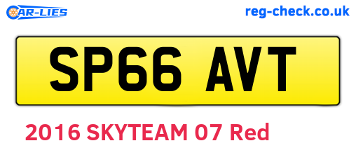 SP66AVT are the vehicle registration plates.