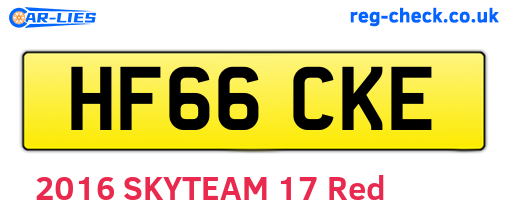 HF66CKE are the vehicle registration plates.