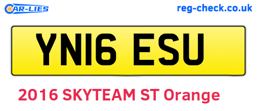YN16ESU are the vehicle registration plates.