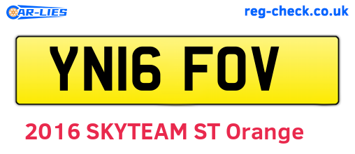 YN16FOV are the vehicle registration plates.