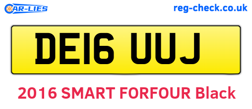 DE16UUJ are the vehicle registration plates.