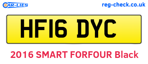 HF16DYC are the vehicle registration plates.