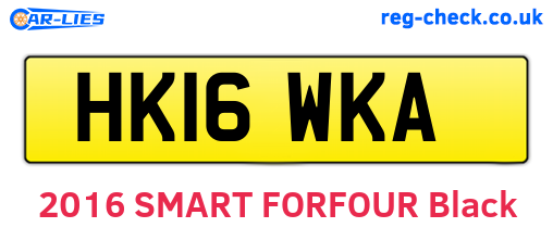 HK16WKA are the vehicle registration plates.