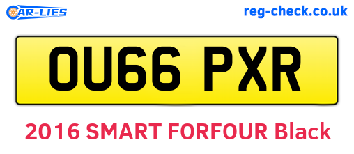 OU66PXR are the vehicle registration plates.