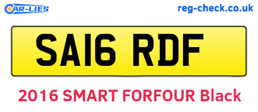SA16RDF are the vehicle registration plates.