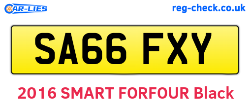 SA66FXY are the vehicle registration plates.