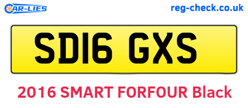 SD16GXS are the vehicle registration plates.