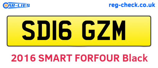 SD16GZM are the vehicle registration plates.
