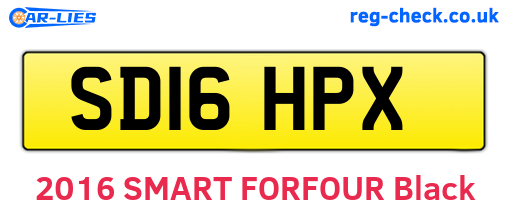 SD16HPX are the vehicle registration plates.