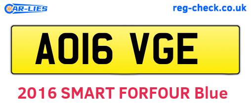 AO16VGE are the vehicle registration plates.