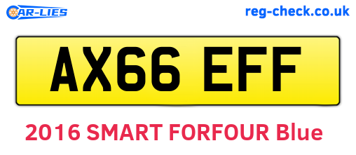 AX66EFF are the vehicle registration plates.