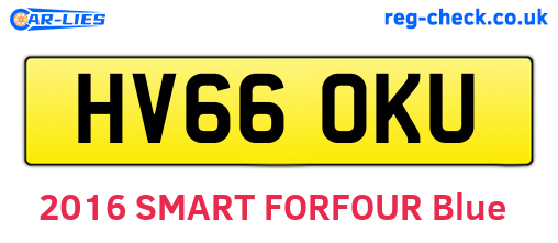 HV66OKU are the vehicle registration plates.