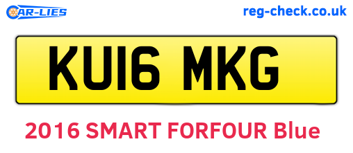 KU16MKG are the vehicle registration plates.