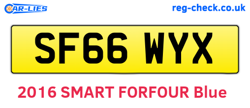 SF66WYX are the vehicle registration plates.