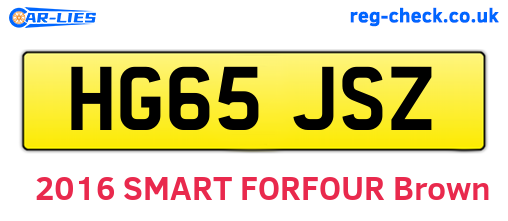 HG65JSZ are the vehicle registration plates.