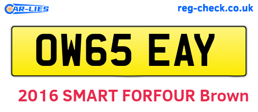 OW65EAY are the vehicle registration plates.