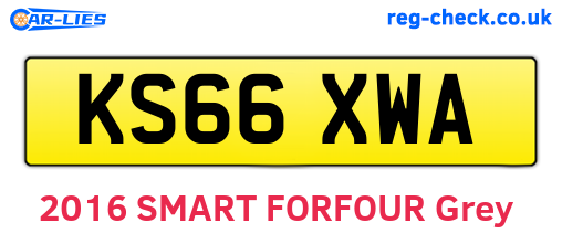 KS66XWA are the vehicle registration plates.