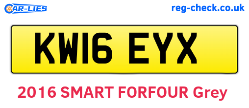KW16EYX are the vehicle registration plates.