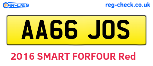 AA66JOS are the vehicle registration plates.