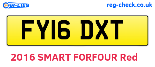 FY16DXT are the vehicle registration plates.