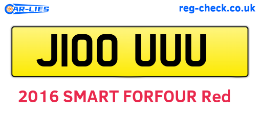 J100UUU are the vehicle registration plates.