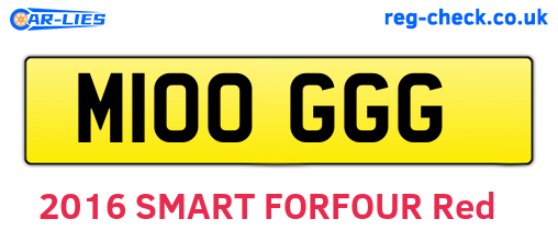 M100GGG are the vehicle registration plates.