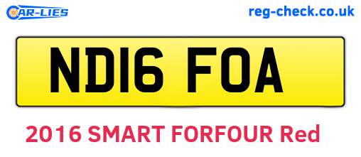 ND16FOA are the vehicle registration plates.