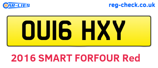 OU16HXY are the vehicle registration plates.