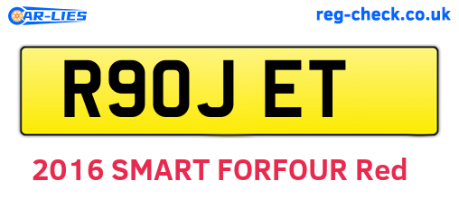 R90JET are the vehicle registration plates.