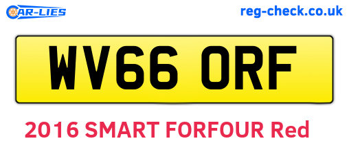 WV66ORF are the vehicle registration plates.