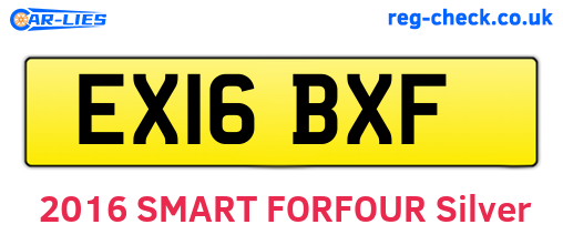 EX16BXF are the vehicle registration plates.