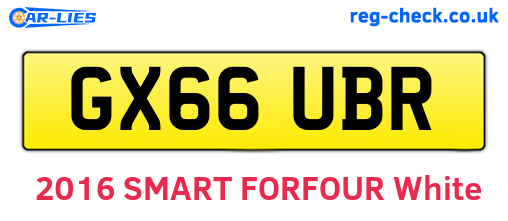 GX66UBR are the vehicle registration plates.