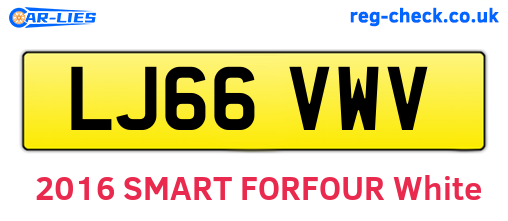 LJ66VWV are the vehicle registration plates.