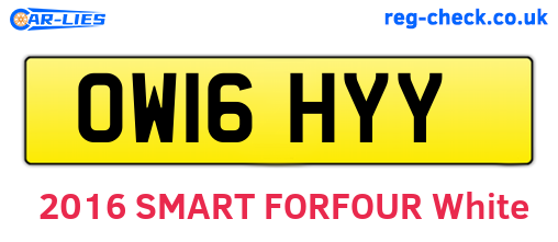 OW16HYY are the vehicle registration plates.