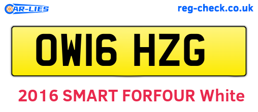 OW16HZG are the vehicle registration plates.