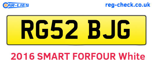 RG52BJG are the vehicle registration plates.