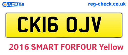 CK16OJV are the vehicle registration plates.