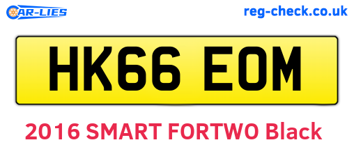 HK66EOM are the vehicle registration plates.