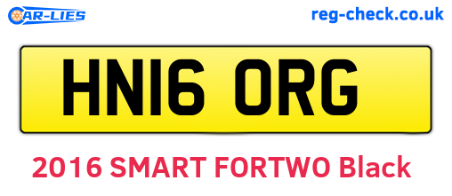 HN16ORG are the vehicle registration plates.