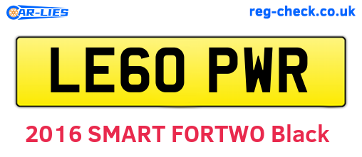 LE60PWR are the vehicle registration plates.